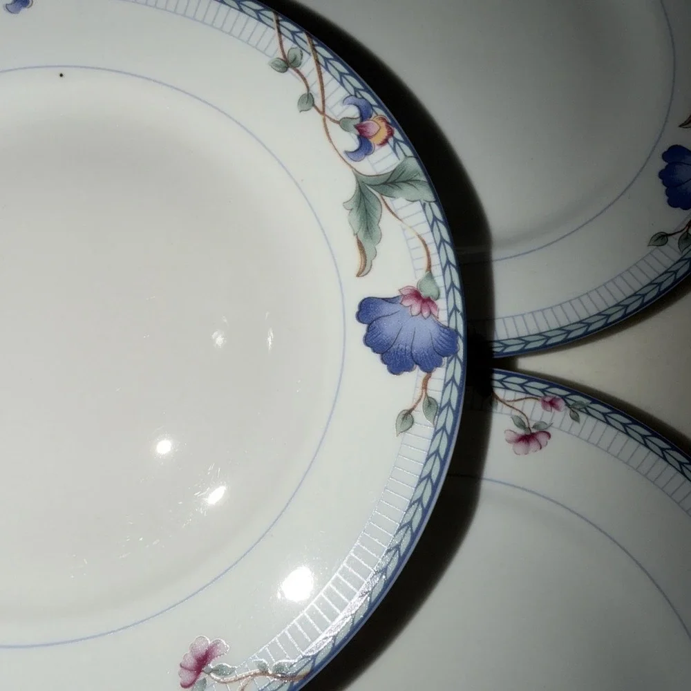 Set of 5 Oneida Porcelain Select Collection BLUE LATTICE 6